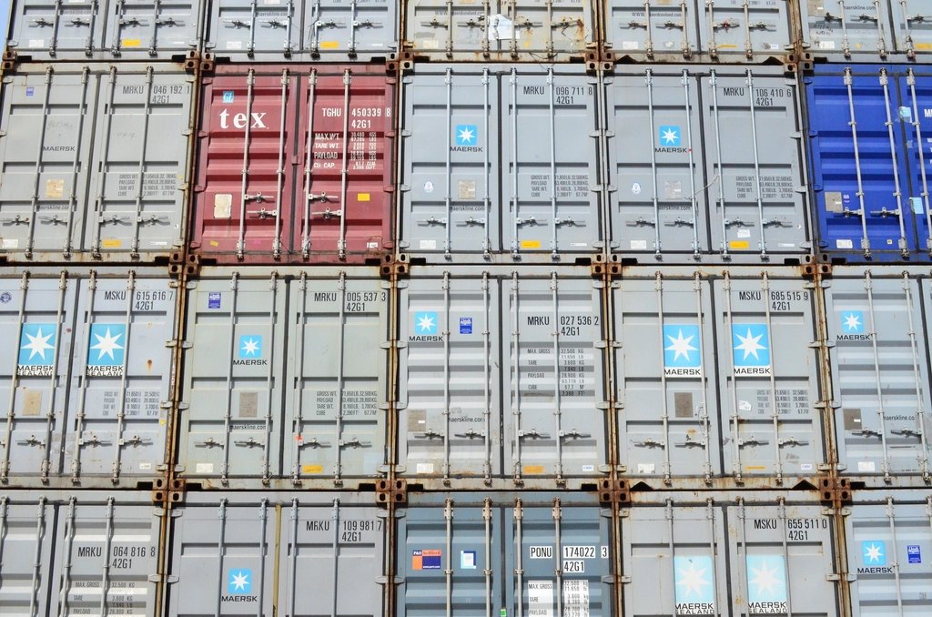Free stacked shipping container image